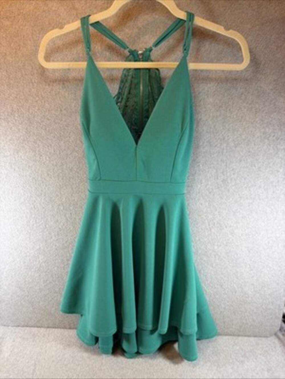 Emerald Sundae Dress Green Hi Low size S